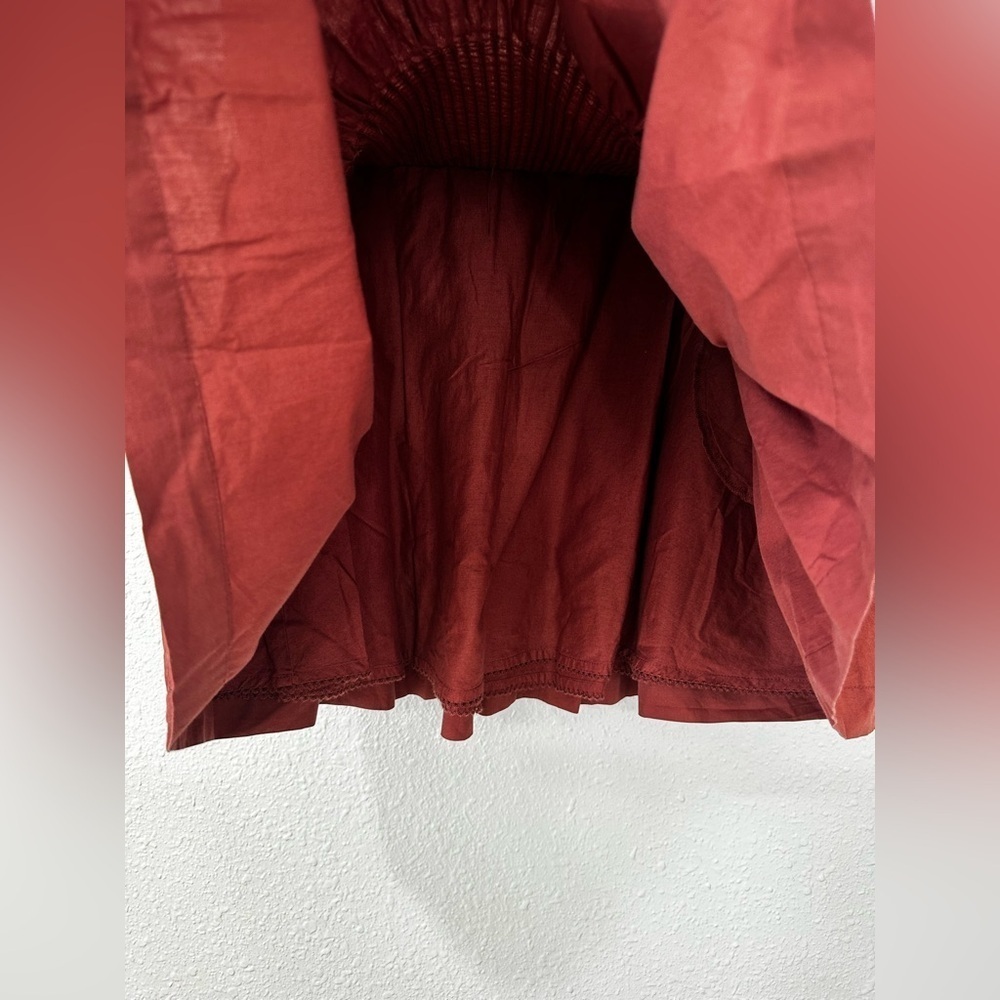 Anthropologie Womens Eula Mini Skirt Pintuck Pleated Flare Chocolate Size M - Picture 8 of 11